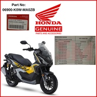 SM Cover Set Yellow -Mat Charcoal Gray Metallic (2023)（ 06900-K0W-MA0ZB ）Adv 160 💯 Honda Original Re