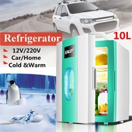 12V/220V 10L Portable Mini Refrigerator Car Camping Home Fridge Cooler/Warmer Portable Handle Low Noise Freezer