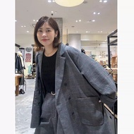 26 秋季 Niko and  🍂甜美寬鬆格仔翻領孖襟中長款西裝外套🍂