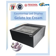 Tescool Commercial Countertop Hard Serve Ice Cream Showcase LED Lighting Gelato Freezer Display Refr