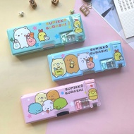 [Free Shipping Over 58 Yuan] Cute Cartoon Corner Bio Plastic Double-Layer Stationery Pencil Case Pen