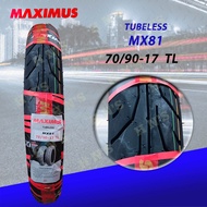 MAXIMUS Tubeless Tires R17 ( 60/80-17  70/80-17  80/80-17  90/80-17  100/80-17  110/70-17  70/90-17 