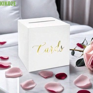 KIKO2E Wedding Card Box, White Black Blessing Gift Card Box, Creative DIY Crafts Cardboard Elegant V