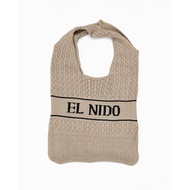 BLUEBLUESTUDIO,CROCHET BAG W/ELNIDO EMBROIDERY LETTERING FOR WOMENS BAG SUMMER/TRAVEL/