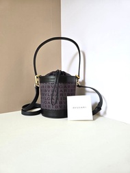 絕版中古包 Bvlgari古董老花水桶包 側背包 斜背包 單肩包 皮革包