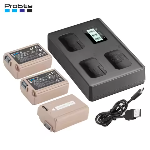 Probty NP-FW50 NPFW50 Battery Type-C Direct Charge for Sony ZV-E10 a6400 a6000 zve10 a6300 a 7 m2 a7