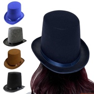 sweetyvi12 Vintage Fedora Top Hat Solid Color Short Brim Top Hat Western Cowboy Hat for Boy Men Adul