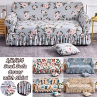 1/2/3/4 Seater L Shape Sofa Cover Elastic Printed Slipcover Sarung Kusyen Sofa Seat Cover Couch Cover
