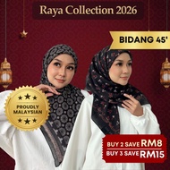 ZOE ARISAH [RAYA 2026] BIDANG 45 TUDUNG PRINTED BAWAL HIJAB COTTON VOILE Bercorak Scarf Shawl Muslim