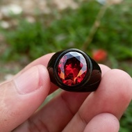 Cincin Batu Red Garnet Cutting