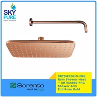 SORENTO Rose Gold ABS Rain Shower Head Shower Arm Set SRTSH22619-FRG SRTSA880-FRG Shower Head Shower