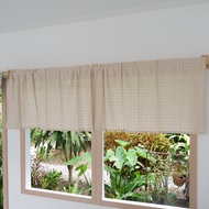 Short Curtain Half Window Raw Colored Grid Cloth (Beige) Or Various Compartment Bumpers Size Width 1