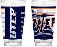 Rico Industries NCAA Texas-El Paso Miners - UTEP 16 oz Pint Glasses with Digitally Printed Logo, Pra