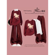 新年衣服 新年衣服2025 新年衣服女装 Red Sweater for Women - Perfect for Chinese New Year 2026 (Year of the Horse)