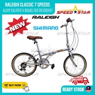 Raleigh Bicycle Basikal Classic Folding Bike 20" 7 Speeds Shimano V Brake Basikal Lipat