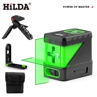 HILDA 2 Lines Laser Level Self Levelling Green Beams Laser Horizontal Vertical Cross Line Mini Laser