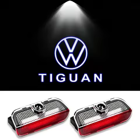 2Pcs HD Laser Door Welcome Projector Logo Lights Fit VW Teramont Touareg 7P CC T-Roc Arteon Phideon 