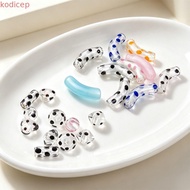 KODICEP1 Lampwork Beads, With Hole Colorful Curved Glass Beads, Handmade Fired 37 Styles loose space