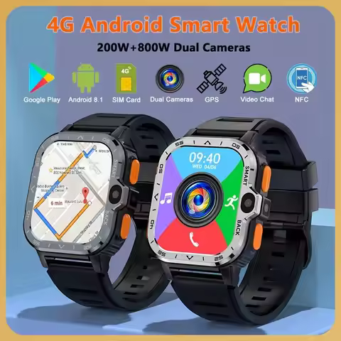 4G LTE Android Smart Watch with Heart Rate Monitor 4GB RAM 64GB ROM PGD Watch Pluggable SIM Card 4g 