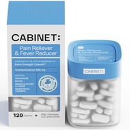 Cabinet: 500mg Acetaminophen for Headache Relief, Toothaches, Sore Throat, and Fever Reducer, includ