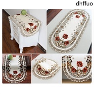 1Pc Practical Chair Cover Tablecloth Oval Pastoral Embroidered Fabric Table Cloth