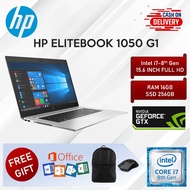 HP Elitebook 1050 G1 i7 8th Gen Laptop Workstation 16GB RAM 256GB 15.6 Inch FHD Display NVIDIA Geforce Graphics Max-Q