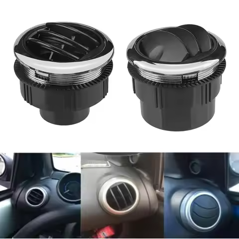 75mm 2.95 inch A/C Air Vent Cover Outlet Grille Universal Black Round Air Conditioning Outlet with C