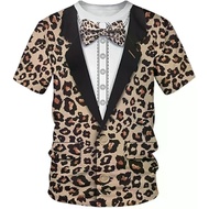 New Leopard Tiger Animal Print Mens T Shirt 3D Print Costume Party Cosplay Funny Tee Unisex Casual S