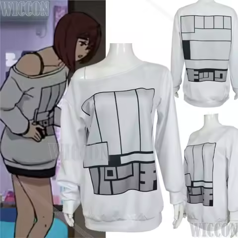 Momo Ayase Anime Dandadan Cosplay Costume White Shirt Loose Neckline Home Daily Suit Girl Women Holl