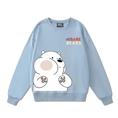 We Bare Bears cartoon hoodie fashion trend hoodie women's round neck top couple's loose casual round