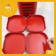 Square - rectangular melamine plastic tray for sushi, buffet grill 14x14cm