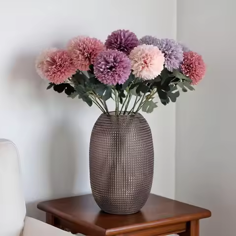 10Pcs Artificial Dandelion Silk Flowers Diy Bridal Bouquet Wedding Road Leading Decor Floral Onion B