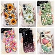 Shockproof Case For Vivo Y77e T1 Y77 5G Casing Fashion Daisy Sunflower Soft Silicone Back Cover For 