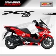 STKER VARIASI MOTOR PCX DECAL FULL BODY-STIKER LANGSUNG CETAK TERMURAH MOTOR PCX BLOK BODY-EMB763