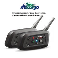 Motorcycle Bluetooth 5.1 helmet headset intercom motorcycle 6 rider waterproof ipx7 walkie-talkie MP