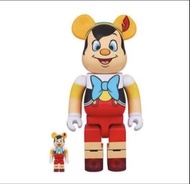 (有貨唔使再問，文盲唔覆) Medicom Bearbrick Be@rbrick Disney 木偶 Pinocchio 400% & 100% 不是 1000% Mickey 招財貓 Eva Ba
