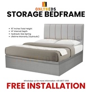 16 Inches Storage Bed 12 - Velvet - Available in single/supersingle/queen/king