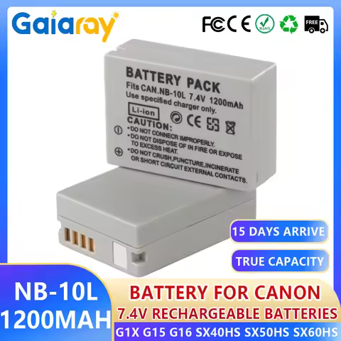 1200mAh NB-10L NB10L Battery 7.4V Rechargeable Batteries for Canon G1X G15 G16 SX40HS SX50HS SX60HS 