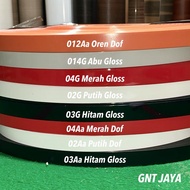 EDGING HPL TACO 22mm 42mm 2cm 4cm 2 4 hitam putih abu gloss dof kilap
