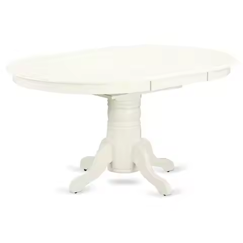 AVT-LWH-TP Avon Dining Room Table - an Oval kitchen Table Top with Butterfly Leaf & Pedestal Base, 4