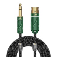 GOLLEY LION สายไมโครโฟน XLR 3-Pin To Jack 6.5มม. Mic ตะกั่ว Aux สายไฟ TRS 6.35มม./6.5มม. ชาย XLR หญิ