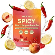 New Spicy Heart-Shaped Gummy for Couples, Square Intimacy Gummies with Muira Puama, Chili Pepper,  &