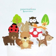 Woodland Cupcake Topper Woodland Cupcake Topper Woodland Cake Topper/ Woodland Cake Topper/