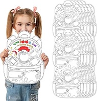 3sscha 40Pcs Happy 100th Day Schoolbag Coloring Poster 100th Day of School Fill In Poster Chart DIY 