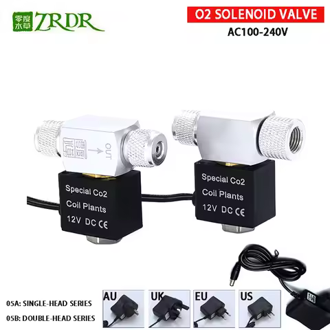 ZRDR Aquarium Co2 Solenoid Valve Regulator 110V-220V Low Temperature Co2 Aquarium Fish Tank Electric