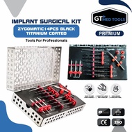 GT Med Tools Zygomatic Implant Surgical Kit 14Pcs Black Titanium Coated Dental Drill Set CE ISO Cert