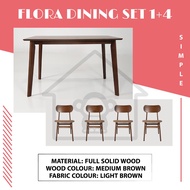 T.LIVING SET MEJA MAKAN 4 KERUSI/ FLORA DINING SET (FULL-SET)/DINING ROOM SET/DINING CHAIR/DINING TA