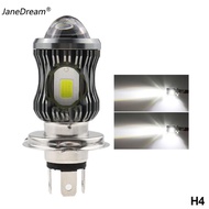 JaneDream Motorcycle LED Headlight Projector Lens H4/BA20D/H6 LED COB Fog Lamp Bulb ATV Scooter Driv