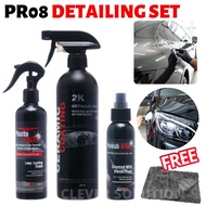 PRO8 CAR DETAILING SET Ceramic Coating 2K Metallic Wax PRO8 Plasto Brite PRO8 Polish King Wash Wax S