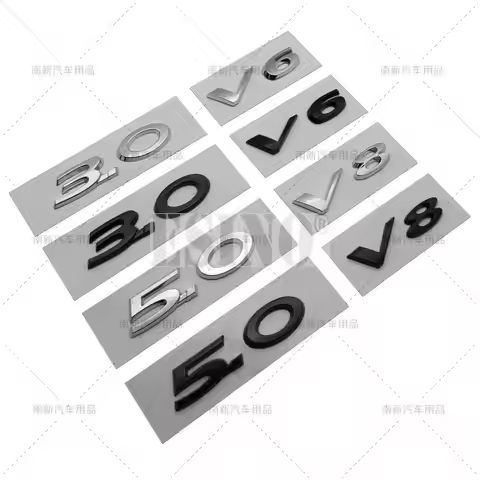 3D 3.0 5.0 V6 V8 Car ABS RearTrunk Fender Adhesive Badge Body Tailgate Displaceme Emblem For Jaguar 